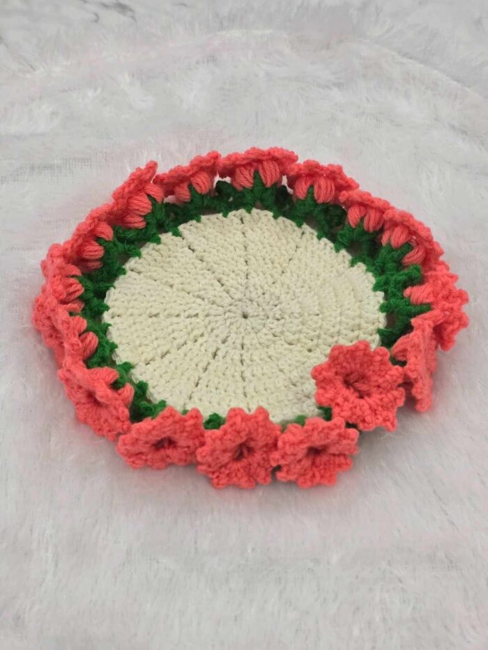 Handcrafted Floral Crochet Coaster