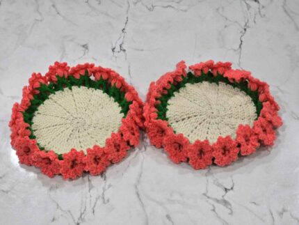 Handcrafted Floral Crochet Coaster