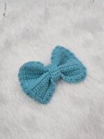 Sky Blue Crochet Bow Clutcher Hairband