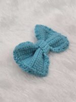 Sky Blue Crochet Bow Clutcher Hairband