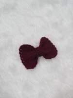 Handcrafted Maroon Crochet Bow Clutcher Hairband