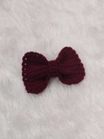 Handcrafted Maroon Crochet Bow Clutcher Hairband
