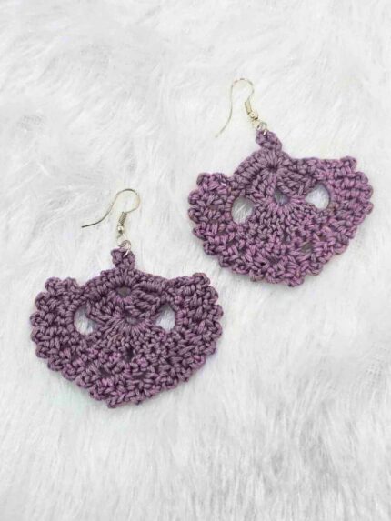 Crocheted Monstera Leaf Earrings