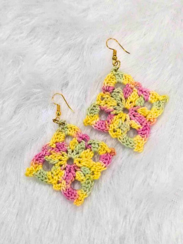 Pastel Garden Granny Square Earrings