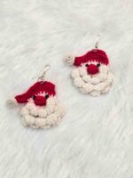 Festive Crocheted Santa Earrings
