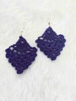 Indigo Crochet Pineapple Earrings