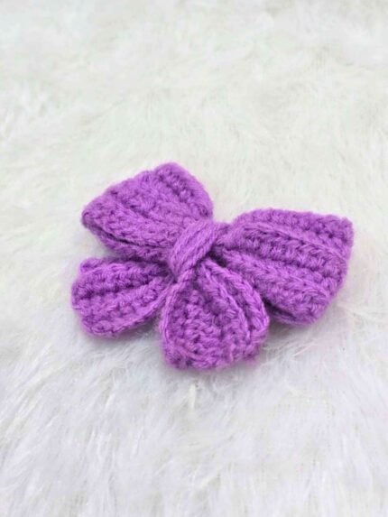 Lilac Crochet Bow Hair Clip