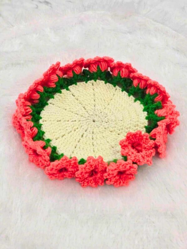 Handcrafted Floral Crochet Coaster