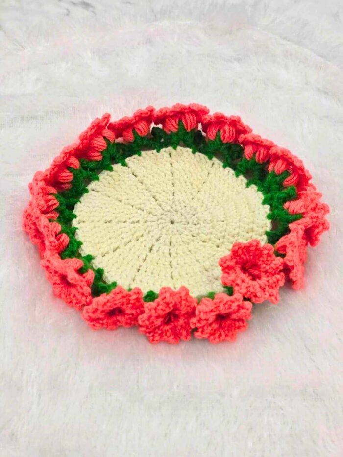 Handcrafted Floral Crochet Coaster