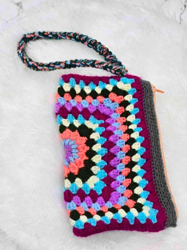 Handcrafted Multicolor Crochet Clutch Bag