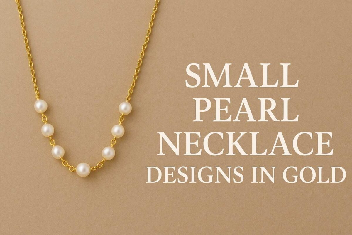small pearl necklace designs in gold