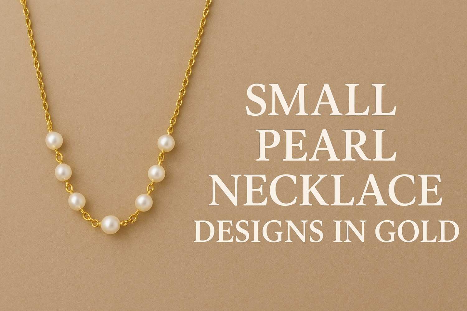 small pearl necklace designs in gold
